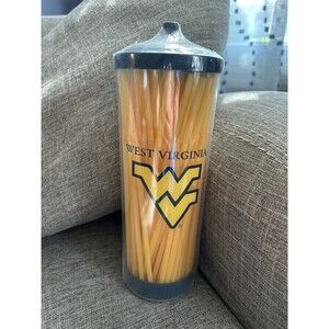 West Virginia University WVU Straw Container Dispenser New